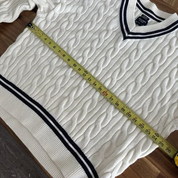 ABERCROMBIE & FITCH Cable knit Oversized Varsity Prep Sweater Women’s XL Tennis - Picture 11 of 13